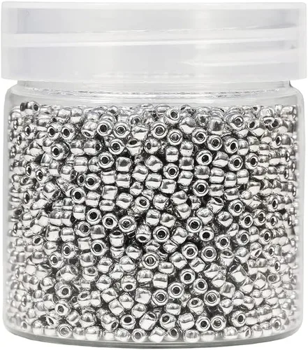 Miniatura 31 de Cuentas de semillas sueltas de color negro opaco, alrededor de 4000 piezas en caja 8/0 de vidrio para hacer joyas, agujero de 0.028 in (negro)