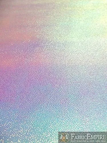 Miniatura 2 de Fabric Empire Tapicería de vinilo en relieve holograma de piel brillante holograma material de tela holográfica azul claro 54 pulgadas de ancho
