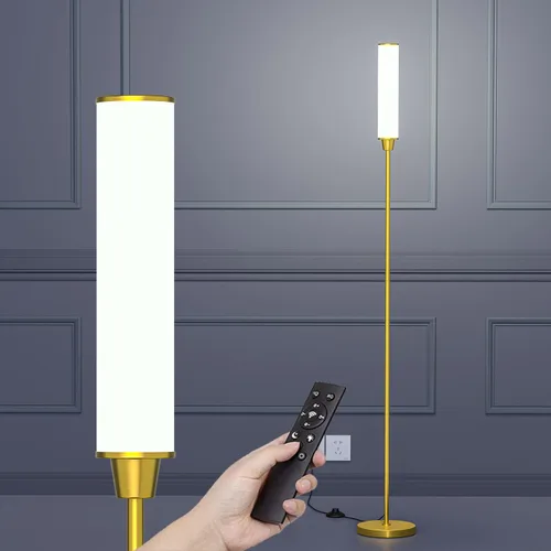 Nukanu Lámpara de pie con control remoto, lámparas de pie brillantes para sala de estar/dormitorio/oficina; colores ajustables sin escalones de