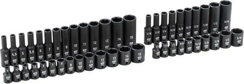 Miniatura 3 de GEARWRENCH 84902 - Juego de conectores de impacto de 6 puntos de 1/4 pulg., estándar y profundo, SAE/métrico - 48 piezas (paquete de 5)