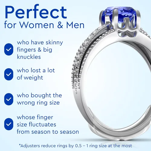 Miniatura 7 de Ajustador de tamaño de anillo para anillos sueltos - Se ajusta a bandas planas de hasta 8 mm, paquete de 8 protectores de enganche fácil