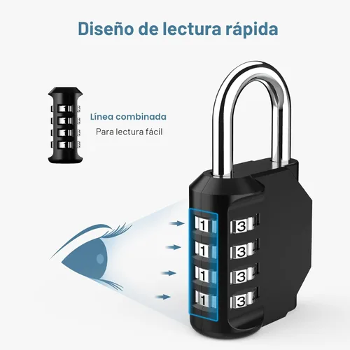 Miniatura 3 de Puroma - Candado impermeable de combinación de 4 dígitos, para intemperie, para casillero escolar o deportivo, valla, caja de herramientas, puerta