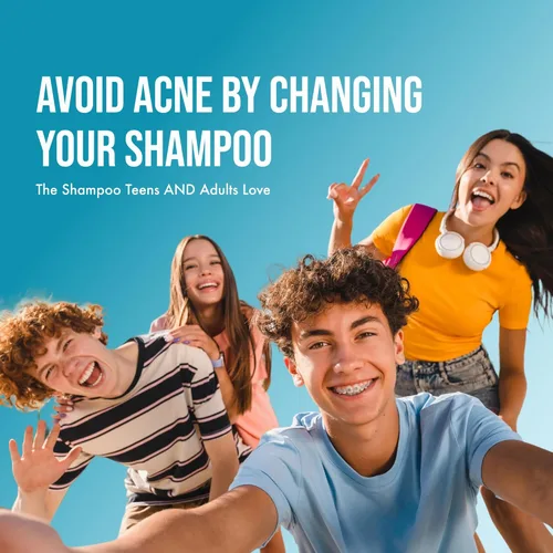 Miniatura 7 de Teenology Champú para adolescentes – Evita brotes de acné, no comedogénico, para cuero cabelludo seco y graso, sin sulfato ni parabenos, extractos