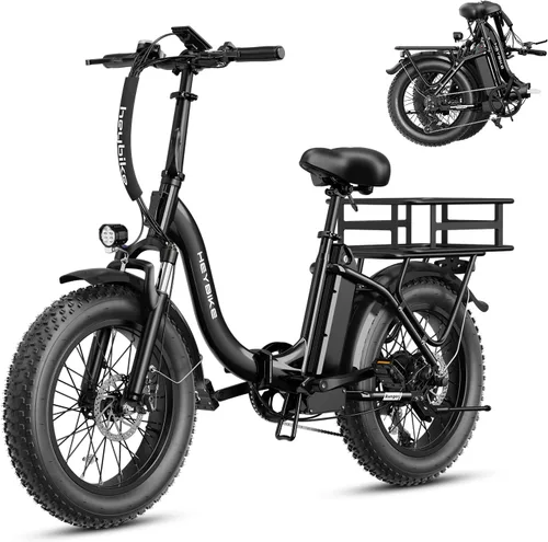 Miniatura 11 de Heybike Ranger 2.0 Foldable Electric Bike for Adults, 20"*4 Fat Tire Ebike with 1400W Peak Motor, 28 MPH Max Speed, 600Wh Removable Battery, Up to