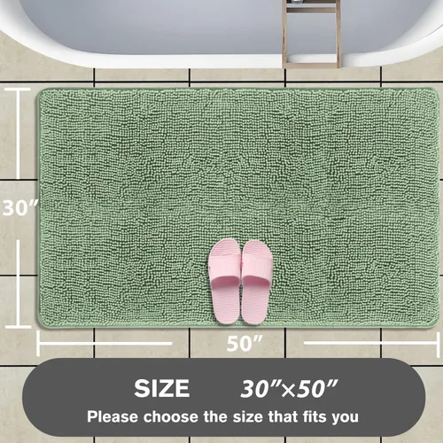 Miniatura 613 de Alfombra de baño pequeña de 12 x 18 pulgadas, lavable y absorbente, antideslizante, alfombra de baño de felpilla gruesa y suave para baño, ducha