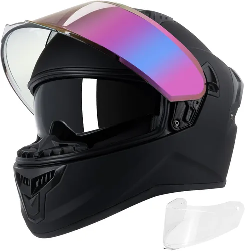 Casco de motocicleta de cara completa para adultos, hombres y mujeres, casco de carreras aprobado por el DOT, casco de carreras de bicicleta de