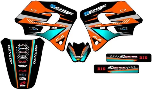 Miniatura 8 de 1998-2001 SX 65 Surge Black Senge Graphics Base Kit Compatible con KTM