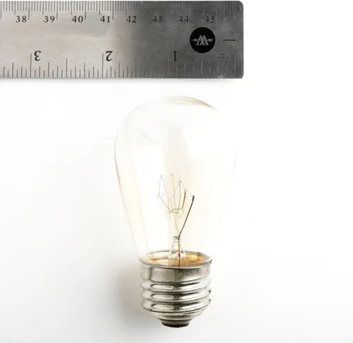 Miniatura 6 de Hometown Evolution, Inc. Cadena de luces comerciales E26 con cable de calibre 16 (S14 bombillas transparentes de 11 W, 100 pies 50 zócalos)