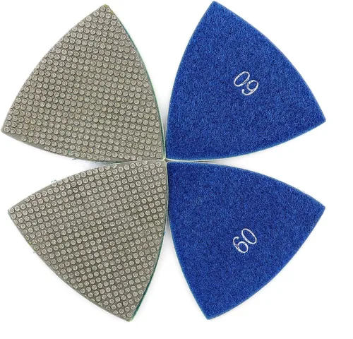Miniatura 7 de Almohadillas triangulares de pulido de diamante de 3 pulgadas, 4 piezas para herramientas oscilantes, mármol y granito, piedra de vidrio pulido por
