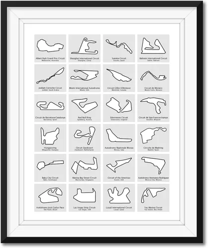 Miniatura 10 de Custom Car Posters Póster de pista de carreras de Fórmula 2026, diseño de circuitos destinados a los fanáticos de las carreras de Fórmula de regalo