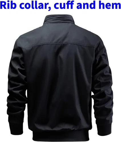 Miniatura 2 de TLZC Chaqueta casual para hombre, cortavientos para exteriores, ligera, softshell