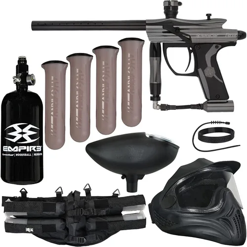 Action Village Kingman Spyder Fenix - Kit de pistola de paintball legendaria Pistola brillante gris metálico