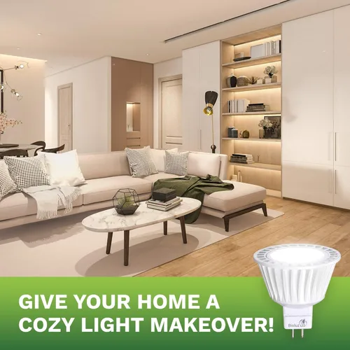 Miniatura 3 de Bioluz LED Paquete de 5 Bombillas MR16 Equivalentes a Halógeno de 50 Vatios Regulables usa 7W, Halógeno 3000K 12V CA/CC, Certificado UL, Alto CRI