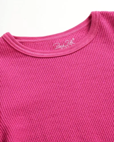 Miniatura 14 de Rene Rofe Girls' Thermal Underwear Set - 2 Piece Waffle Knit Top and Long Johns (2T-16)