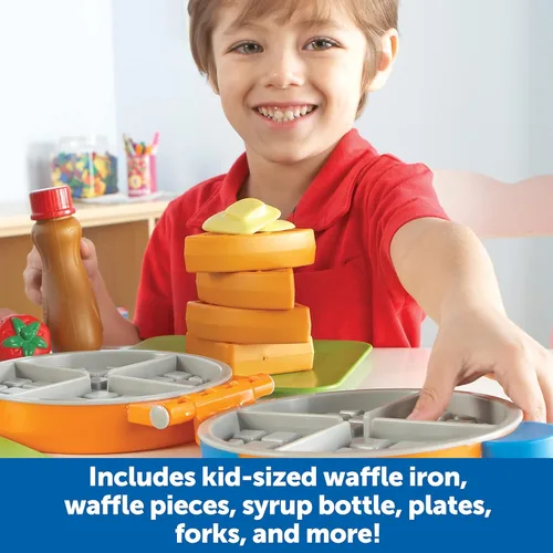 Miniatura 3 de Learning Resources New Sprouts Waffle Time - Juguetes de Cocina de Comida de Juego de Simulación para el Desayuno, Juego Educativo Montessori