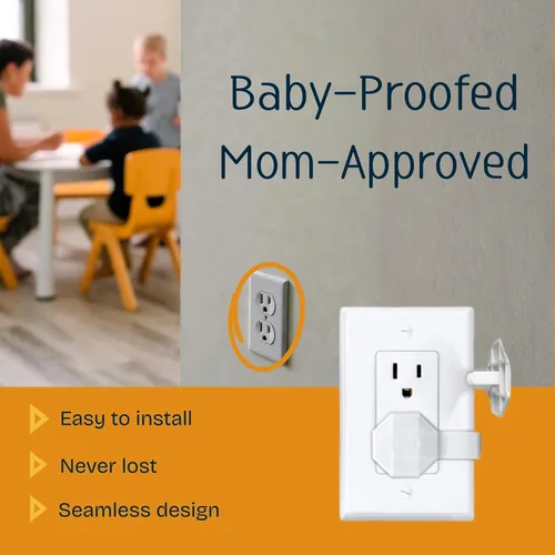 Miniatura 5 de Fundas para enchufes a prueba de bebés (paquete de 6) – Fundas de enchufe a prueba de niños siempre conectadas para enchufes eléctricos – Cubiertas
