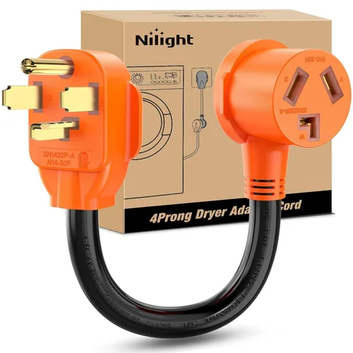 Miniatura 57 de Nilight - 50033R Adaptador de enchufe RV de 18 pulgadas, 50 amperios a 30 amperios, adaptador eléctrico de Dogbone de alta resistencia con mango 115G