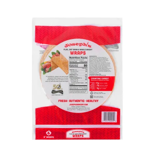 Miniatura 2 de Joseph's Paquete de 3 envolturas bajas en carbohidratos, lino, salvado de avena y trigo entero, 0.28 oz de carbohidratos por porción, recién