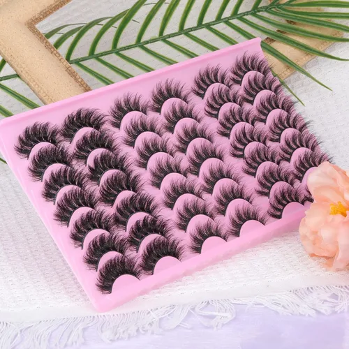 Miniatura 7 de Pestañas postizas de visón esponjosas y de aspecto natural, 14-17mm, paquete de pestañas de ojo de gato, pestañas postizas rizadas y onduladas 5D
