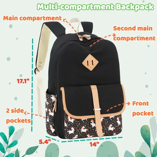 Miniatura 2 de Leaper - mochila escolar para niñas, mochila informal, bolsa de viaje con bolsillos laterales