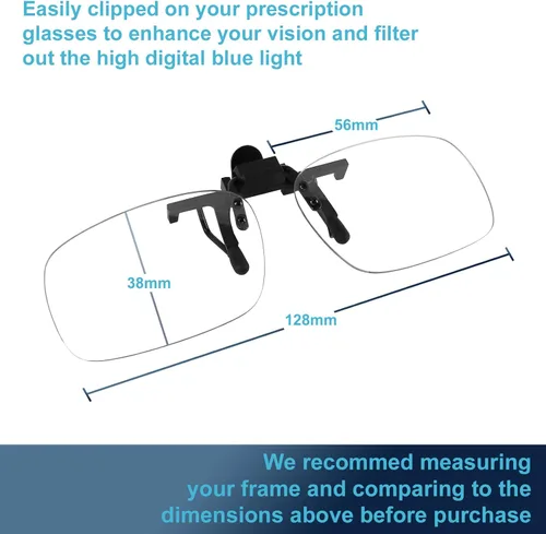 Miniatura 6 de Yogo Vision Blue Light Clip on Computer Glasses Video Gaming Glasses Easy Fit Digital Eyestrain Eye Protection (2 Pack)