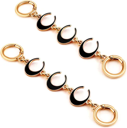 Miniatura 16 de 2 unidades extensoras de bolsa de cadena de corazón y luna, extensores de correa para bolso, cadena de oro, correa de repuesto para monedero