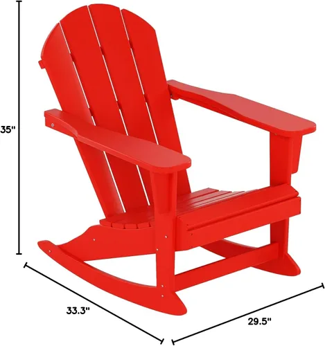 Miniatura 115 de WestinTrends Silla mecedora Malibu de poliéster para exterior/patio Adirondack, Negra
