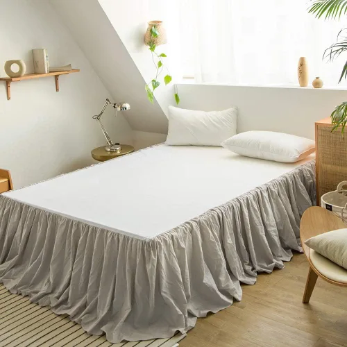 Miniatura 20 de Simple&Opulence - Falda de cama de lino belga con caída a medida de 14 pulgadas, con pliegues, ajuste fácil, transpirable, de lino natural premium