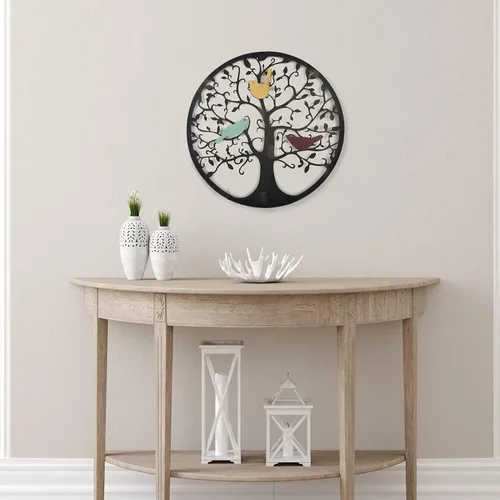 Miniatura 6 de Remenna Arte de pared de metal, árbol de la vida, decoración de pared de 23 pulgadas, árbol genealógico de metal, para colgar en la pared