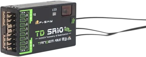 Miniatura 5 de FrSky TD SR10 Receptor de doble banda simultáneo 2.4GHz y 900MHz Estabilizador avanzado y telemetría Diseño de antena triple 10 puertos