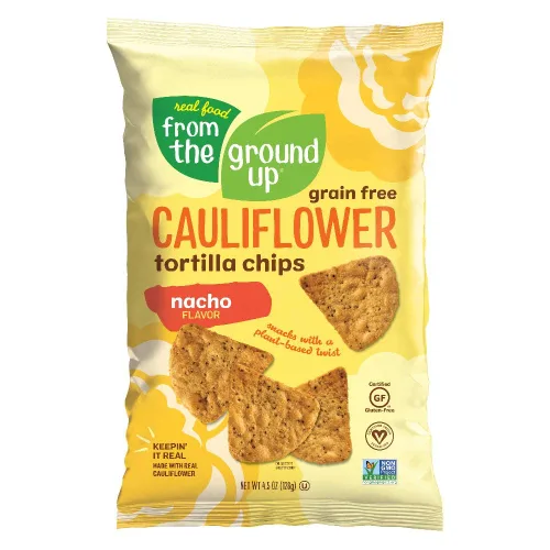 Miniatura 3 de REAL FOOD FROM THE GROUND UP Chips de tortilla de coliflor, 4.5 onzas (paquete de 6)