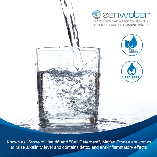 Miniatura 4 de Zen Water - Maifan Mineral Stones Reemplazo exclusivo para sistema de filtro de agua Zen, sistema portátil de purificación de agua esencial