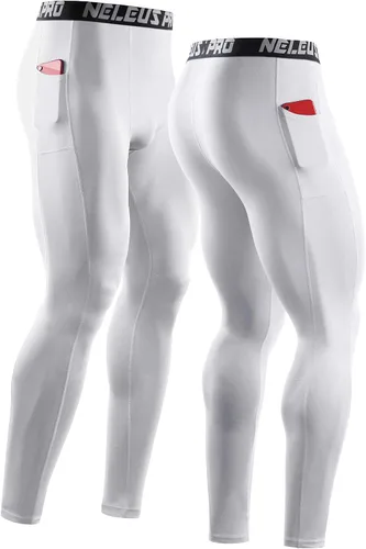 Miniatura 4 de NELEUS Pantalones de compresión Dry Fit para hombre con bolsillo para teléfono