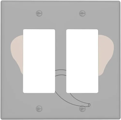 Miniatura 27 de Cubierta de interruptor de luz dúplex de elefante de dibujos animados de 1 banda, cubiertas de enchufe, placa frontal decorativa para receptáculo