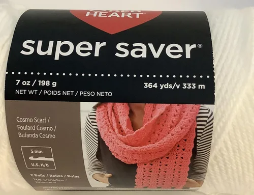 Miniatura 2 de Hilo Red Heart Super Saver (blanco E300-0311). 7 onzas/364 yardas cada una, 2 bolas. Juego de 2