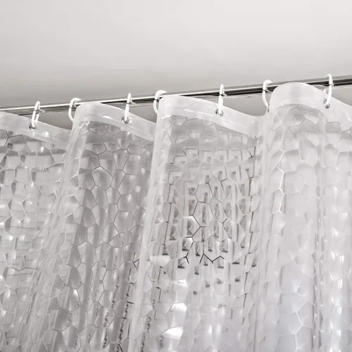 Miniatura 10 de WELTRXE - Cortina de ducha EVA impermeable, transparente de 8G, cortina de ducha de plástico resistente con imanes para cabina de ducha en el baño