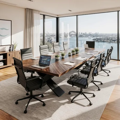 Miniatura 3 de Okeysen Silla de escritorio de oficina, sillas de sala de conferencias, silla giratoria ejecutiva ergonómica moderna, altura ajustable, de piel