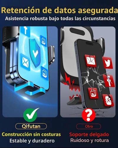 Miniatura 7 de Qifutan Soporte de teléfono para el salpicadero para el parabrisas del automóvil, para el salpicadero del automóvil, salida de aire, manos libres