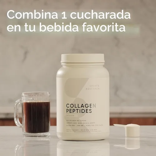 Miniatura 3 de Sports Research Péptidos de colágeno - Suplemento de proteína en polvo de colágeno hidrolizado tipo 1 y 3 para piel, uñas y articulaciones
