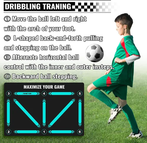 Miniatura 4 de Soccer Training Equipment,Soccer Training Mat Improve Strength,Agility and Coordination,Anti-Slip Silent Absorption Soccer Footwork Training