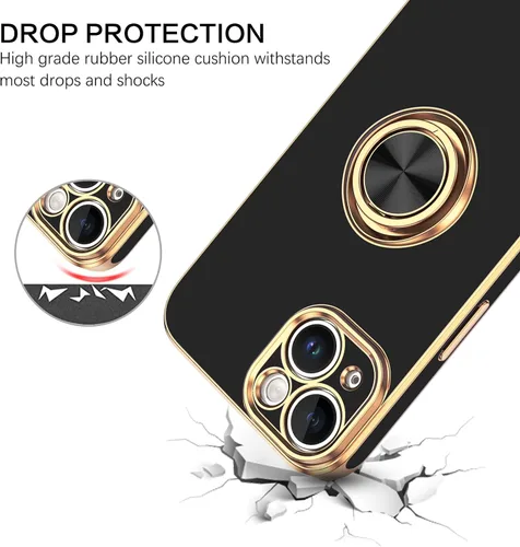 Miniatura 6 de VENINGO Funda para iPhone 14, funda para iPhone 14, ajuste delgado, suave soporte de anillo de 360° con base, compatible con soporte magnético