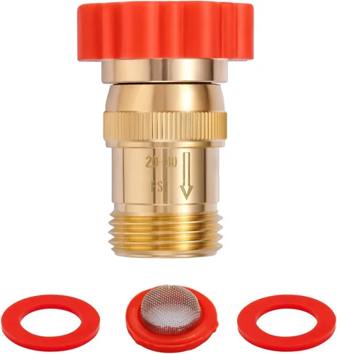 Regulador reductor de presión de agua en línea de riego por goteo de latón LF 20 ~ 30PSI - Protege el sistema de goteo del agua del grifo de alta