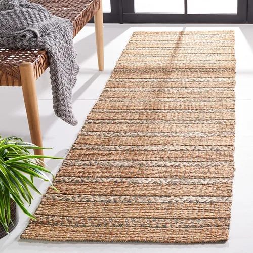 Miniatura 19 de SAFAVIEH Natural Fiber Collection NFB655Z - Alfombra de pasillo de 2 pies 3 pulgadas x 8 pies, color negro y natural, hecha a mano de yute a rayas