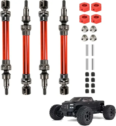 RCAWD Eje de transmisión para ARRMA 1/10 New Big Rock (no para Old Big Rock) Crew CAB 4x4 V3 3s BLX Brushless Monster Truck RTR Upgrades, eje de Rojo