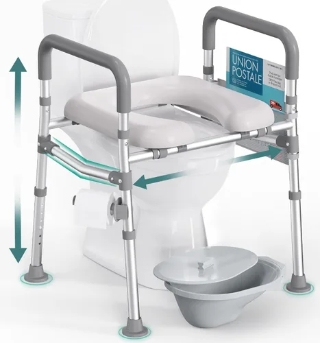 HOMLAND - Asiento elevado para inodoro con asas, elevador de asiento de inodoro de 500 lb elegible para FSA HSA para personas mayores con bandeja de