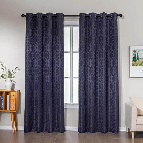 Miniatura 8 de Amazon Basics Cortinas Jacquard 100% opacas de 2 piezas, cortinas para sala de estar y dormitorio, tratamiento de ventana con aislamiento térmico
