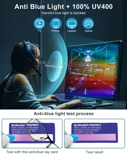 Miniatura 5 de OKH 2 Pack progressive multifocal reading glasses for men, blue blocking glasses progressive readers