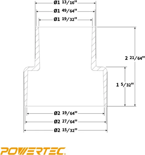 Miniatura 6 de POWERTEC 70297 Adaptador modular paso 4 en 1 - Compra accesorios de manguera para colector de polvo Vac