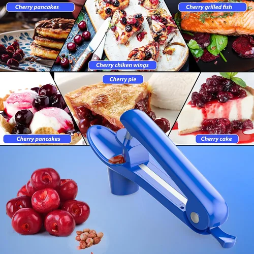 Miniatura 2 de Cherry Pitter - Ordekcity Herramienta de acero inoxidable para remover el carozo de las cerezas con diseño de empuje manual, ahorra tiempo y espacio