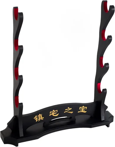 Miniatura 6 de Soporte para espada samurái, soporte para espada Katana Wakizashi Tanto de terciopelo acolchado para colgar en la pared, estante para espadas
